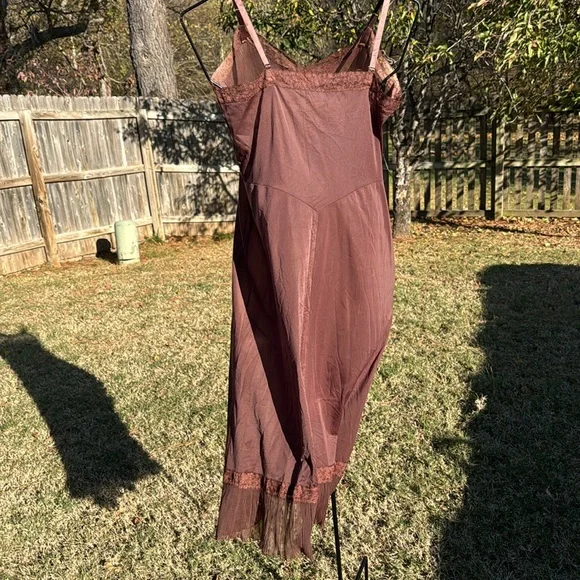 Vintage 1950s Brown Vanity Fair Accordion crystal pleat Slip sz 38 USA made - Picture 4 of 8